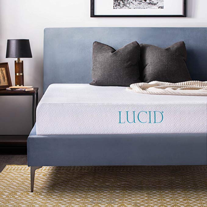 LUCID 10 Inch Gel Memory Foam Mattress - Dual-Layered - CertiPUR-US Certified - 10-Year U.S. Warranty - Twin XL