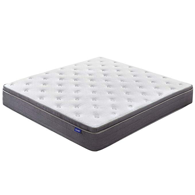 Sweetnight 10 Inch Queen Mattress in a Box - Sleep Cooler Euro Pillow Top Gel Memory Foam, Individually Pocket Spring Hybrid Mattresses Motion Isolation, CertiPUR-US Certified, Queen Size