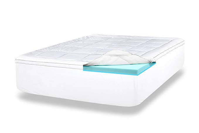 ViscoSoft 4-Inch King Luxury Dual Layer Gel-Infused Memory Foam Mattress Topper - Includes Quilted, Down-Alternative Pillow Top Cover - CertiPUR-US Made in USA