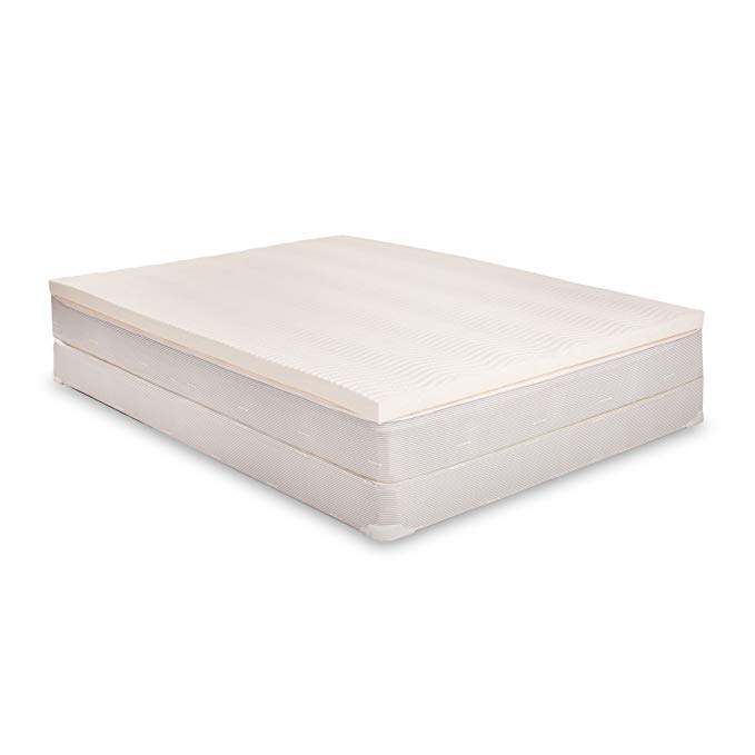 ExceptionalSheets 100% Natural Latex Mattress Topper, White, Queen