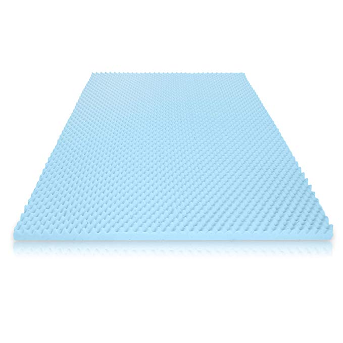 Milliard 2in. Egg Crate Gel Memory Foam Mattress Topper - Twin, Mattress Pad Provides Great Pressure Relief, Gel Infusion Contributes to a Cooler Night Sleep (Twin)