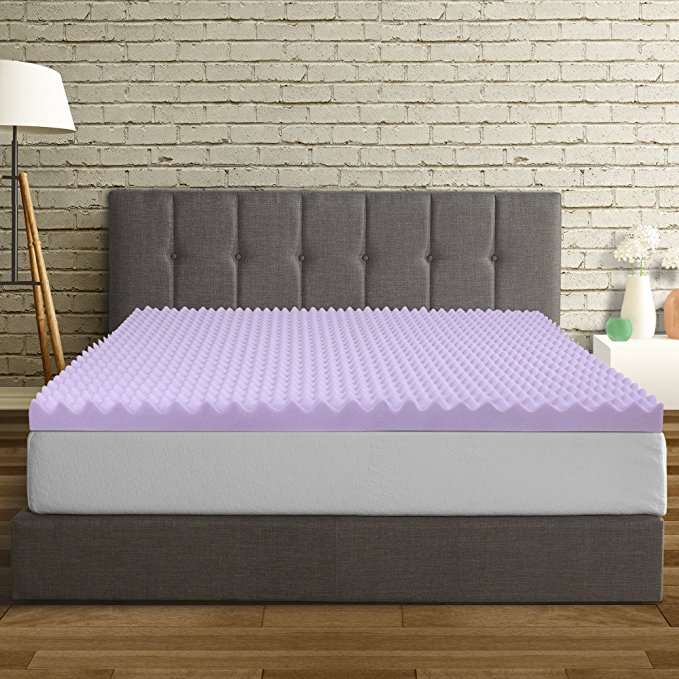 Best Price Mattress Queen Mattress Topper - 3 Inch Egg Crate Memory Foam Bed Topper with Lavender Cooling Mattress Pad, Queen Size