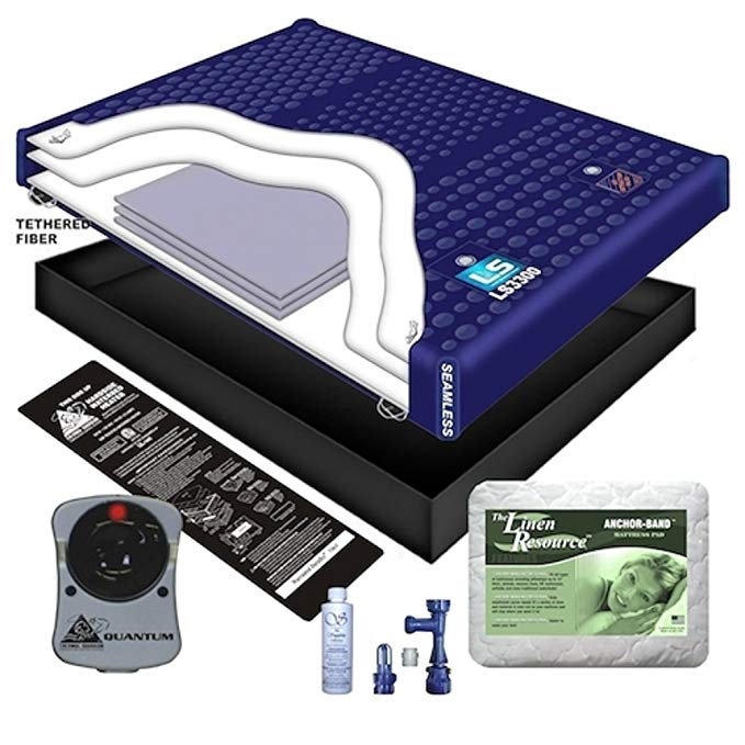 95% WAVELESS WATERBED MATTRESS/LINER/HEATER/PAD/FILL DRAIN/CONDITIONER KIT (California King 72x84 1L3B1)