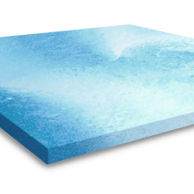 Gel Memory Foam Mattress Topper, Queen Size 2 Inch Thick, Ultra-Premium Gel-Infused Memory Foam Mattress/Bed Topper/Pad a Cooling, Conforming Comfortable Sleep. Made in The USA