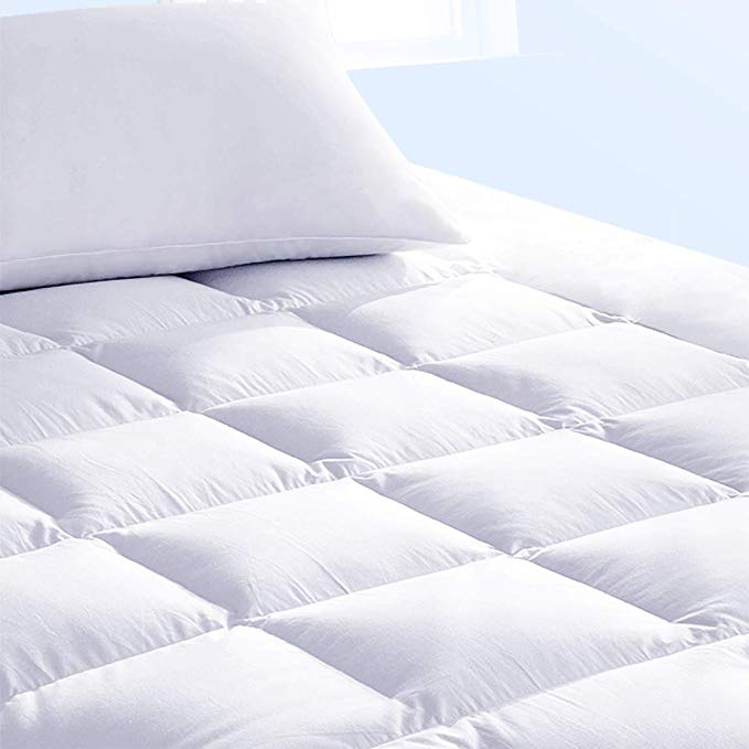 Pure Brands Mattress Topper & Mattress Pad Protector In One - Quality Plush Luxury Down Alternative Pillow Top - Make Your Bed Luxurious with Deep Pockets - Queen Size