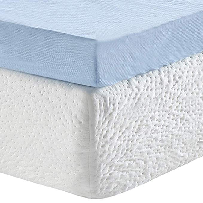 Classic Brands 3-Inch Cool Cloud Gel Memory Foam Mattress Topper With Free Cover, Twin