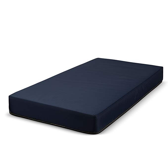 Fortnight Bedding 6 Inch Foam Mattress with Blue Nylon Cover Made in USA (36x74x6)