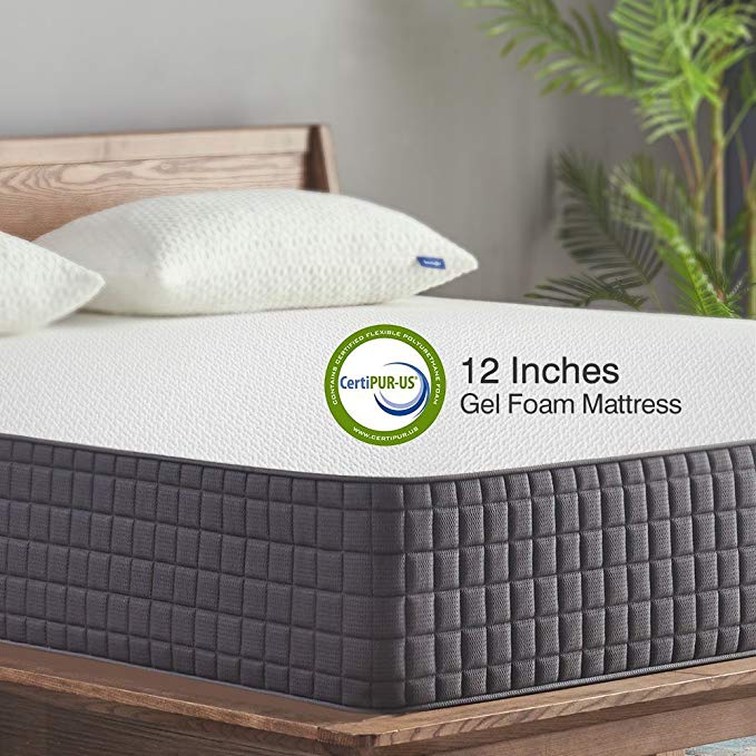 Queen Mattress,Sweetnight 12 inch Gel Memory Foam Mattress in a Box, Sleeps Cooler, Supportive & Pressure Relief a Deeper Restful Sleep CertiPUR-US Certified Foam,Queen Size