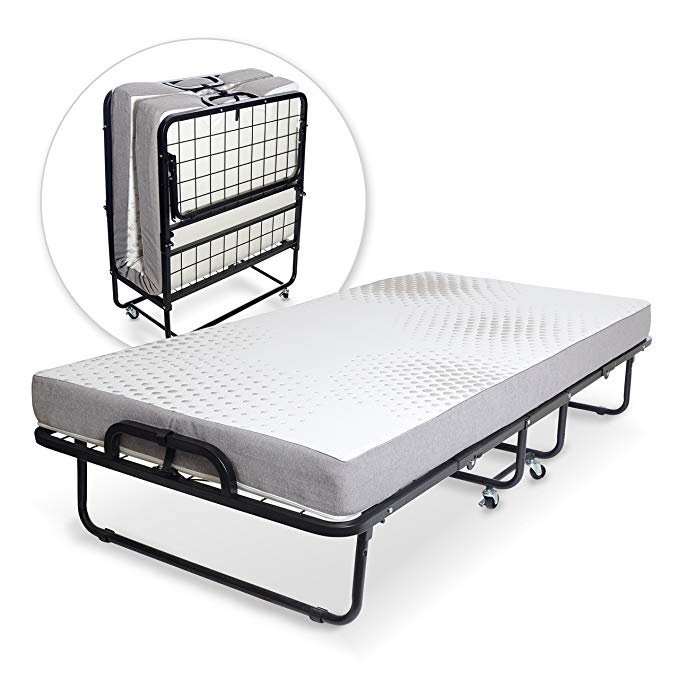 Milliard Diplomat Folding Bed – Cot Size - with Luxurious Memory Foam Mattress and a Super Strong Sturdy Frame – 75” x 31