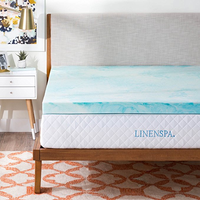 Linenspa 3 Inch Gel Swirl Memory Foam Topper - Queen