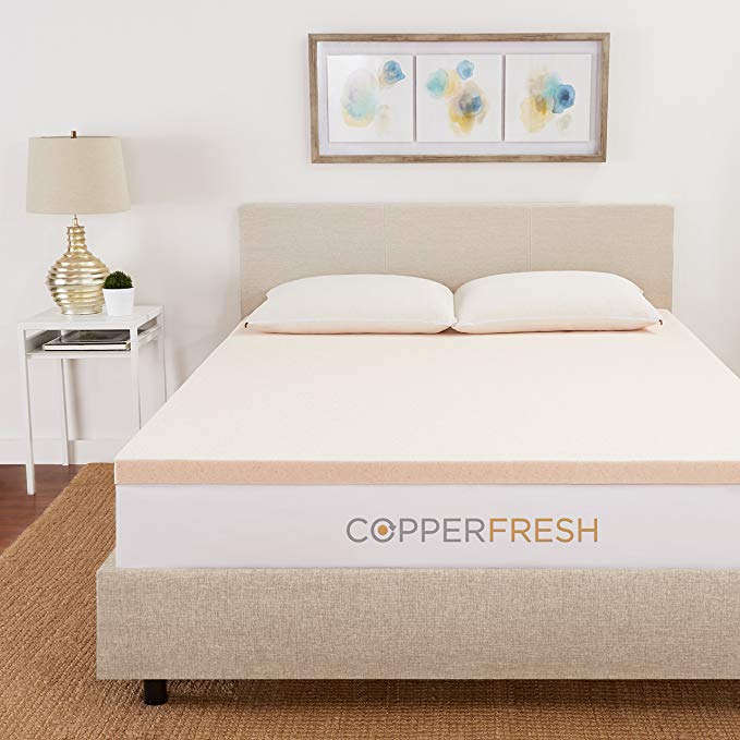 CopperFresh Gel Memory Foam Mattress Topper by Sleep Studio, Naturally Antimicrobial and Cool, Made in The USA – 2-Inches, California King Size