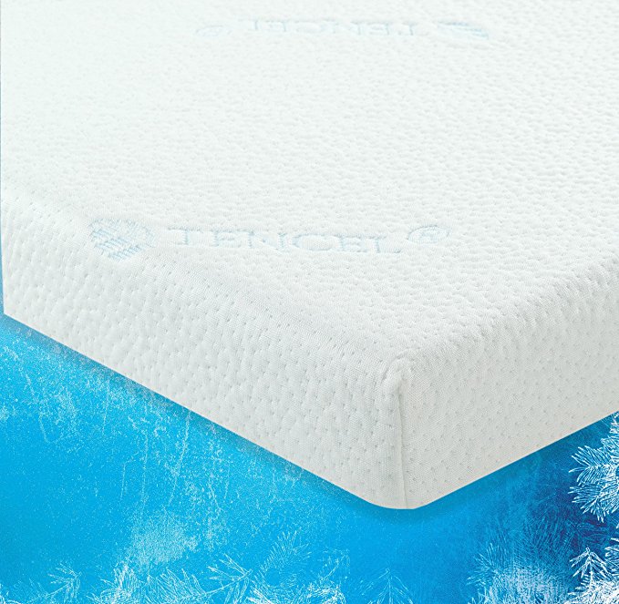 LuxLiving 2.5 Inch COOLING GEL Infused Memory Foam Mattress Topper with Removable & Washable Zippered Tencel Cover - Certipur Certified - SELF Approved - King Size