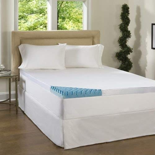 Beautyrest 4-inch Sculpted Gel Memory Foam Mattress Topper with Polysilk Cover, FULL SIZE - The Ultimate Supportive and Comfortable Sleep Experience