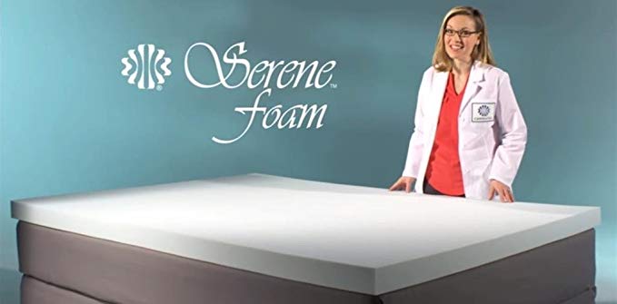 Serene Foam Queen Size 4 Inch Thick, Advanced Supportive Air Technology Mattress Bed Topper Made in the USA