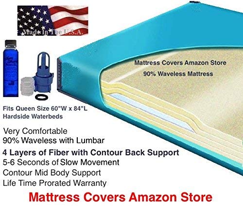 Queen 90% Waveless Waterbed Mattress with Fill Kit and 4oz Conditioner