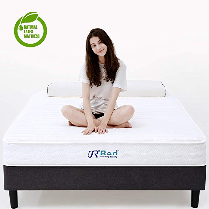 Sunrising Bedding 8 inch Natural Latex Twin Mattress & Independently Encased Innerspring Coil Hybrid Mattress - Not Sagging and Sink - 120 Day Free Return