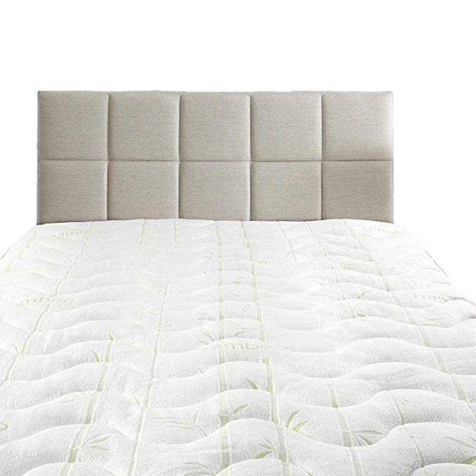 Royal Hotel Hypoallergenic Cool BAMBOO JACQUARD FITTED MATTRESS TOPPER Queen size Extra Plush and Soft Mattress Pad