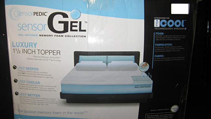 Sensorpedic - Sensorgel 1.5 Inch Queen Memory Foam Mattress Topper