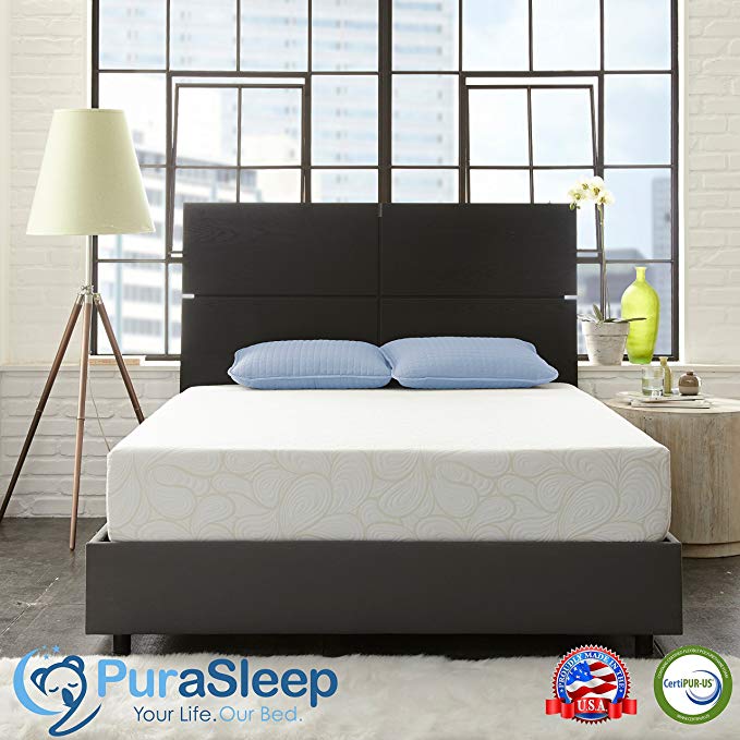 PuraSleep SynerGel NextGen Luxury Cool Comfort Memory Foam Mattress – Made In The USA - 10 Year Warranty - Queen