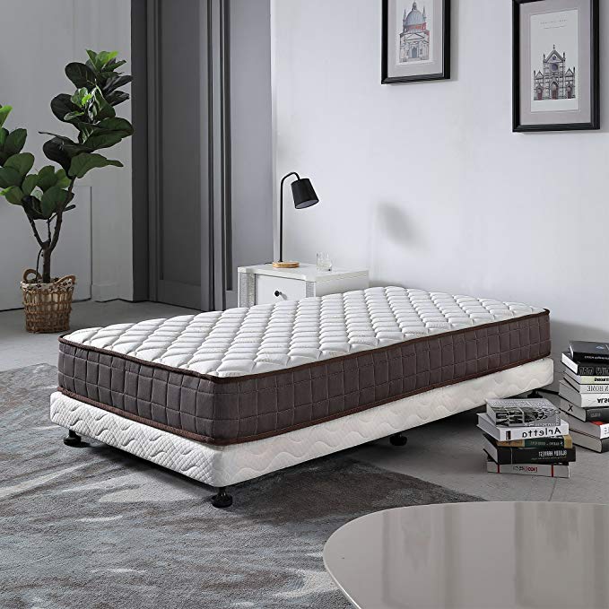 Le Confort 8 Inch Bed Mattress with Soft Invisible Foam Layer Top California Bedroom Single Mattress Fire Resistant Design Standard Twin Bed Independently Pocket Spring Hybrid Foam Mattress Twin Size