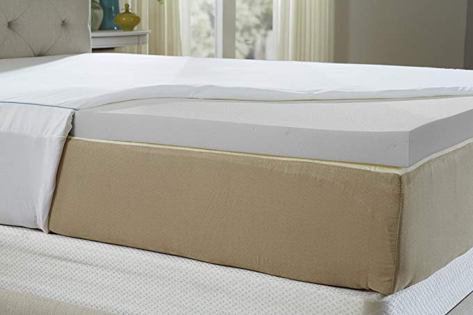 Natures Sleep Cool IQ King Size 2.5 Inch Thick, 4.5 Pound Density Memory Foam Mattress Topper with 18 Inch Fitted Cotton Cover